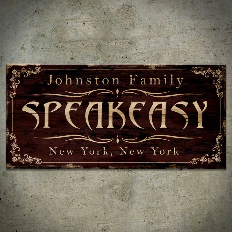speakeasy-large-wood-plank-sign-5.jpg BarProducts.com BAR DECOR CUSTOMIZABLE Large Vintage Wooden Bar Sign - SPEAKEASY - 11 3/4" X 23 3/4"