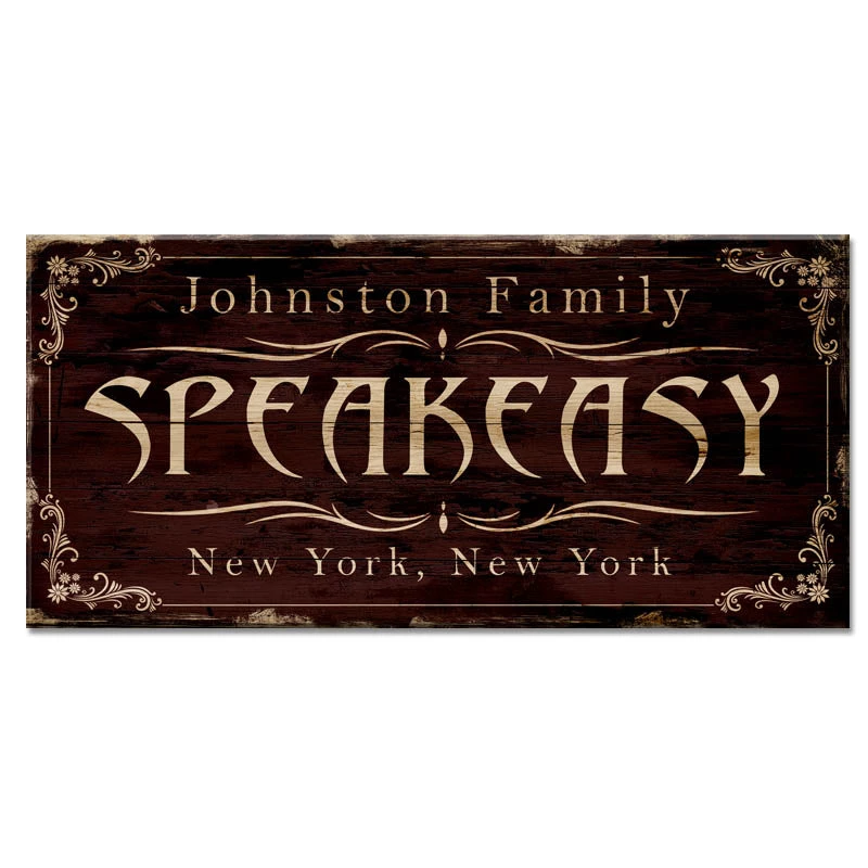 speakeasy-large-wood-plank-sign-800.jpg BarProducts.com BAR DECOR CUSTOMIZABLE Large Vintage Wooden Bar Sign - SPEAKEASY - 11 3/4" X 23 3/4"