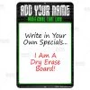 BarProducts.com Dry Erase Specials Sign - ADD YOUR NAME - Stone Template