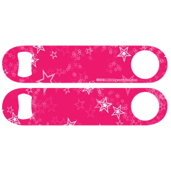 BarProducts.com Custom Bottle Openers Kolorcoat™ Speed Opener - Pink Stars