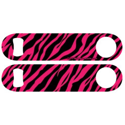 BarProducts.com Kolorcoat™ Speed Opener - Pink Zebra Custom Bottle Openers