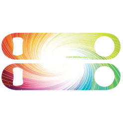 BarProducts.com Kolorcoat™ Speed Opener - Rainbow Swirl Custom Bottle Openers