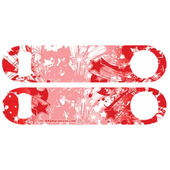 BarProducts.com Kolorcoat™ Speed Opener - Red Stars Custom Bottle Openers