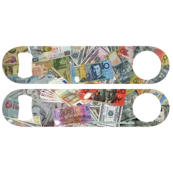 BarProducts.com Custom Bottle Openers Kolorcoat™ Speed Opener - Currency