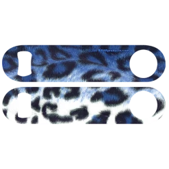BarProducts.com Kolorcoat™ Speed Opener - Blue Leopard Custom Bottle Openers
