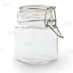 BarProducts.com Square Condiment/Spice Jars - Locking Seal Lid - Set Of 4