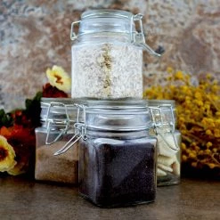 BarProducts.com Square Condiment/Spice Jars - Locking Seal Lid - Set Of 4