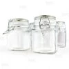 BarProducts.com Square Condiment/Spice Jars - Locking Seal Lid - Set Of 4