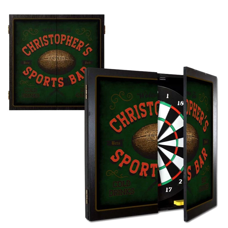 sports.jpg BarProducts.com Customizable "Football" Sports Bar Dart Board Cabinet