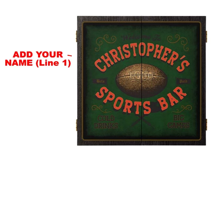 sports3.jpg BarProducts.com Customizable "Football" Sports Bar Dart Board Cabinet