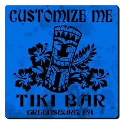 BarProducts.com CUSTOMIZABLE Coaster - 3.5in Square Foam - Tiki Design