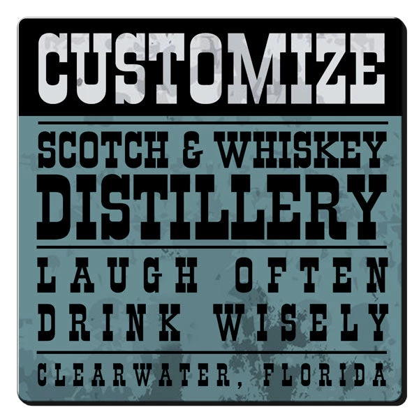 square-foam-coaster-blue-distillery-web1.jpg BarProducts.com CUSTOMIZABLE Coaster - 3.5in Square Foam - Distillery Design