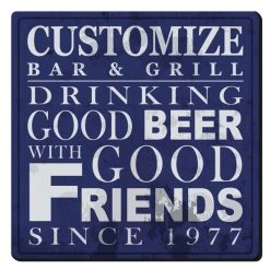 BarProducts.com CUSTOMIZABLE Coaster - 3.5in Square Foam - Friends Design