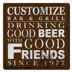 BarProducts.com CUSTOMIZABLE Coaster - 3.5in Square Foam - Friends Design