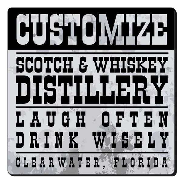 square-foam-coaster-distillery-web1.jpg BarProducts.com CUSTOMIZABLE Coaster - 3.5in Square Foam - Distillery Design