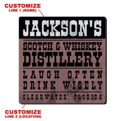 BarProducts.com CUSTOMIZABLE Coaster - 3.5in Square Foam - Distillery Design