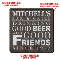 BarProducts.com CUSTOMIZABLE Coaster - 3.5in Square Foam - Friends Design