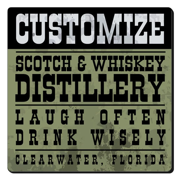square-foam-coaster-green-distillery-web1.jpg BarProducts.com CUSTOMIZABLE Coaster - 3.5in Square Foam - Distillery Design