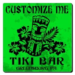 BarProducts.com CUSTOMIZABLE Coaster - 3.5in Square Foam - Tiki Design