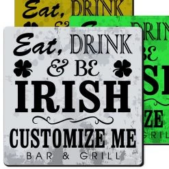 BarProducts.com BAR SUPPLIES CUSTOMIZABLE Coaster - 3.5in Square Foam - Irish Design
