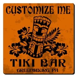BarProducts.com CUSTOMIZABLE Coaster - 3.5in Square Foam - Tiki Design