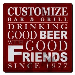 BarProducts.com CUSTOMIZABLE Coaster - 3.5in Square Foam - Friends Design