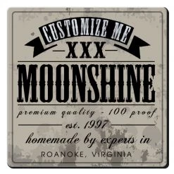 BarProducts.com CUSTOMIZABLE Coaster - 3.5in Square Foam - Moonshine Design BAR SUPPLIES
