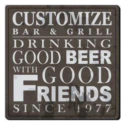 BarProducts.com CUSTOMIZABLE Coaster - 3.5in Square Foam - Friends Design