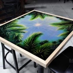 BarProducts.com Featured Artists Sky And Trees Square Wooden Table Top - Two Sizes Available
