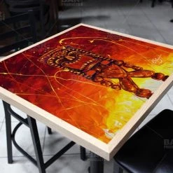 BarProducts.com Featured Artists Tiki Hot Lava Square Wooden Table Top - Two Sizes Available