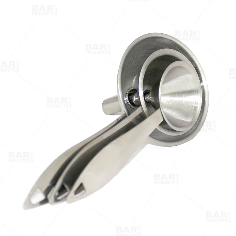 ss-funnels-for-craft-bottles-bpc-3.jpg BarProducts.com KITCHEN, DINING & SERVICE Stainless Steel Funnels With Handles - Set Of 3