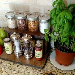 BarProducts.com KITCHEN, DINING & SERVICE Counter Caddies™ - Stained Finish - 12" STRAIGHT Shelf - Culinary / Spice Rack