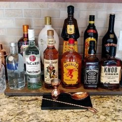 BarProducts.com Counter Caddies™ - STAINED Finish - 24" STRAIGHT - Liquor/Wine Bottle Display Liquor Shelves / Bottle Displays