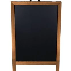 BarProducts Handcrafted Woodshop Made In The USA A-Frame Sidewalk Chalkboard Sign – Double Sided - Stained Wood Frame