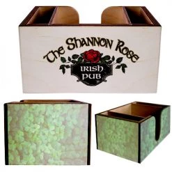 BarProducts.com Customizable Wooden Bar Caddy W/ Walnut Stained Interior