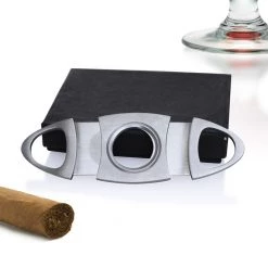 BarProducts.com BAR SUPPLIES Double Blade Guillotine Cigar Cutter -Stainless Steel