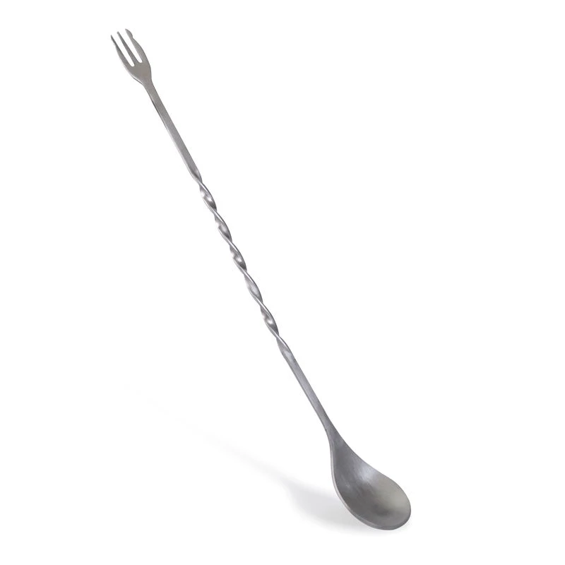 stainless-steel-fork-tip-bar-spoon-800.jpg BarProducts.com Bar Spoon W/ Fork Tip - 11.25"