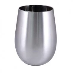 BarProducts.com Stemless Wine Glass - Stainless Steel - 18 Ounce BAR SUPPLIES