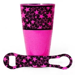 BarProducts.com Printed Cocktail Shaker And V-Rod® Bar Set - Grunge Stars - Color Options