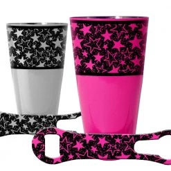 BarProducts.com Printed Cocktail Shaker And V-RodĀ® Bar Set - Grunge Stars - Color Options