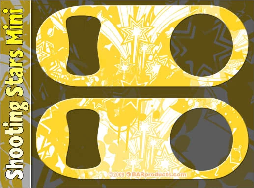 stars-yellow-mini-opener.jpg BarProducts.com Mini Speed Bottle Opener / Bar Key - Shooting Stars - Color Options BAR TOOLS