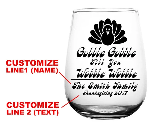 stemless-wine-glass-gobble-web-3-c.jpg BarProducts.com CUSTOMIZABLE - Stemless Wine Glass - 17 Ounce - Gobble Gobble