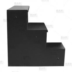 BarProducts.com Wooden Liquor Shelves - 3 Tier - BLACK