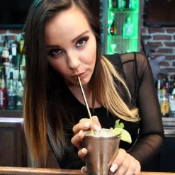 BarProducts.com Master Mixology Olea™ Straw Spoon - Gold Plated