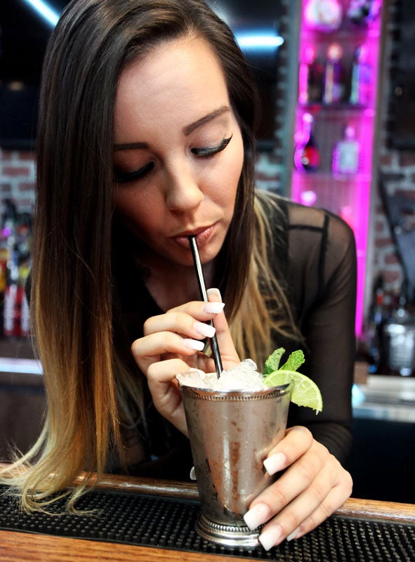 straw-sp-gm-gun-metal-plated-straw-drinking.jpg BarProducts.com Olea™ Straw Spoon - Gunmetal Plated Master Mixology