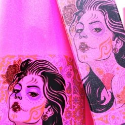 BarProducts.com Skull Girl Neon Pink Glitter Kolorcoat™ Bar Tools