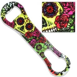 BarProducts.com Sugar Skulls Glitter V-Rod® Bottle Opener