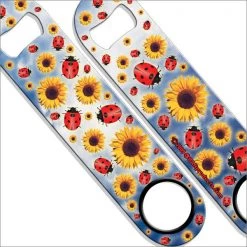 BarProducts.com Speed Bottle Opener / Bar Key - Sunflowers & Lady Bugs