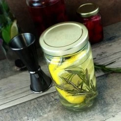 BarProducts.com Tall Craft Bartending Jar W/ Gold Lid - Clear 12 Oz