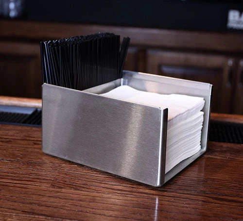tall-square-stainless-steel-napkin-holder-main1.jpg BarProducts.com BarConic® Square Stainless Steel Napkin Holder - 3.5" Tall